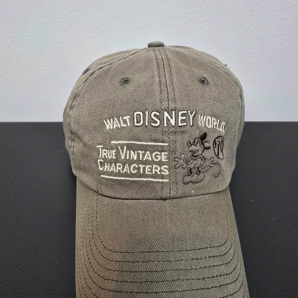 Walt Disney World Hat Cap Mens Strap Back Brown True Vintage‎ Characters Park - Picture 2 of 8